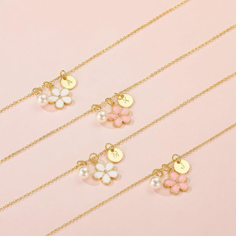 ELLEZZA Valentines Day Gifts for Kids-Flower Girl Gift,Initial Letter Necklace for Flower Girl,14K Gold Plated Proposal Gifts on Wedding Bridal Party - Image 5